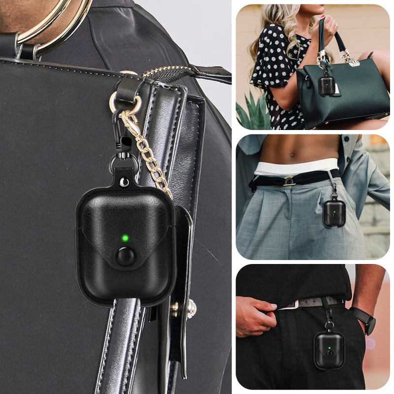 PG6 Leather Case for Airpods with Keychain, Premium Leather Vintage Portable Shockproof Protective Cover for Apple AirPods 1 and AirPods 2 Charging Case - Image 5